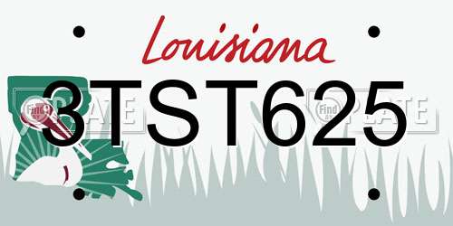 3TST625 Louisiana License Plate