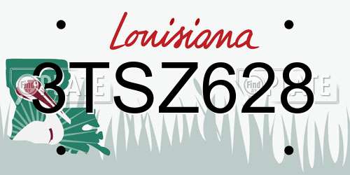3TSZ628 Louisiana License Plate