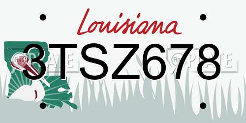 3TSZ678 Louisiana License Plate