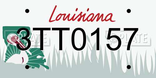 3TT0157 Louisiana License Plate