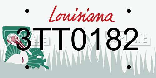 3TT0182 Louisiana License Plate
