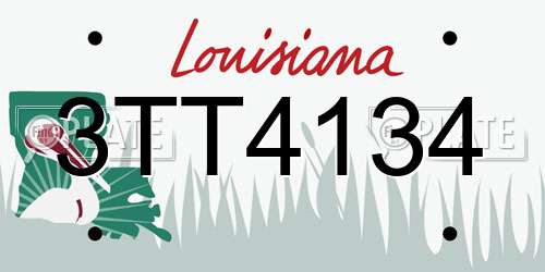 3TT4134 Louisiana License Plate