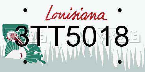 3TT5018 Louisiana License Plate