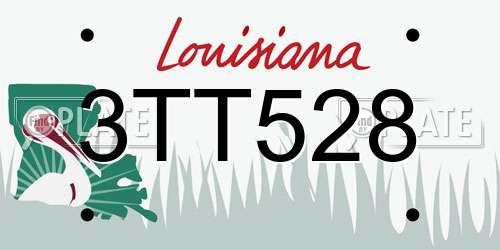 3TT528 Louisiana License Plate