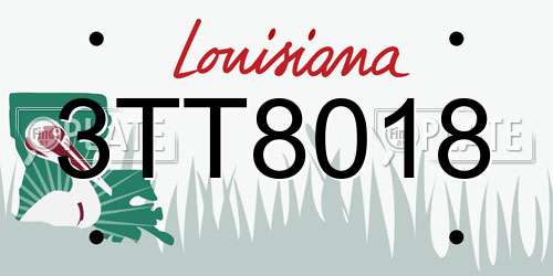3TT8018 Louisiana License Plate