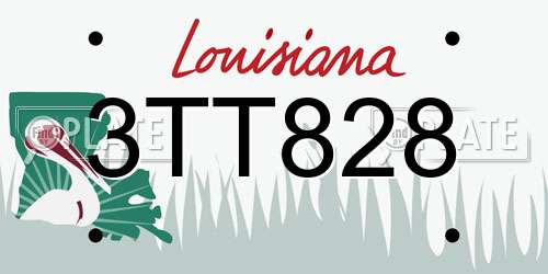 3TT828 Louisiana License Plate