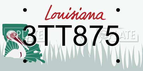 3TT875 Louisiana License Plate