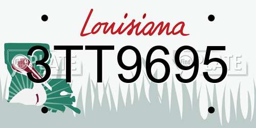 3TT9695 Louisiana License Plate