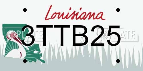 3TTB25 Louisiana License Plate
