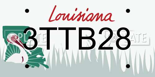 3TTB28 Louisiana License Plate