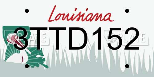 3TTD152 Louisiana License Plate