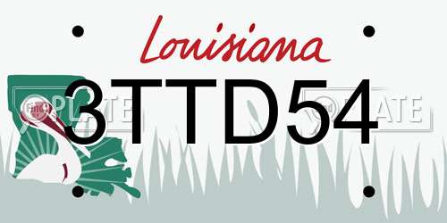 3TTD54 Louisiana License Plate