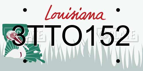 3TTO152 Louisiana License Plate