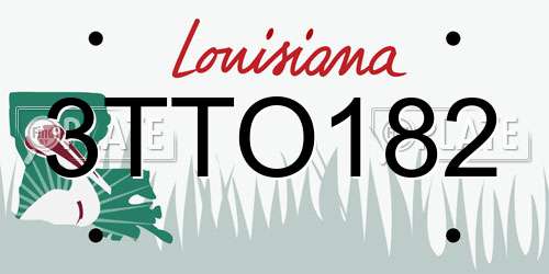 3TTO182 Louisiana License Plate
