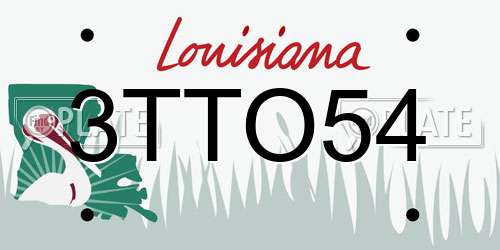 3TTO54 Louisiana License Plate