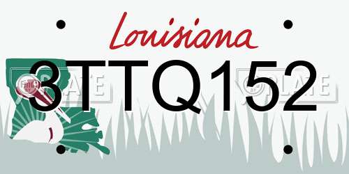 3TTQ152 Louisiana License Plate
