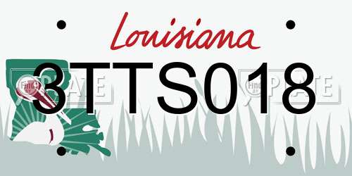 3TTS018 Louisiana License Plate