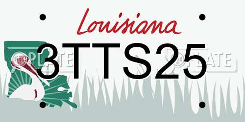 3TTS25 Louisiana License Plate