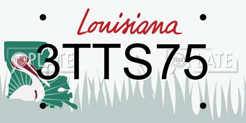 3TTS75 Louisiana License Plate