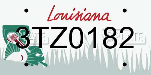 3TZ0182 Louisiana License Plate
