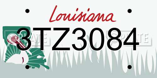 3TZ3084 Louisiana License Plate