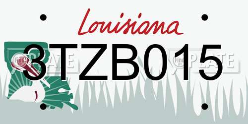 3TZB015 Louisiana License Plate