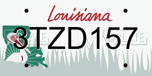 3TZD157 Louisiana License Plate