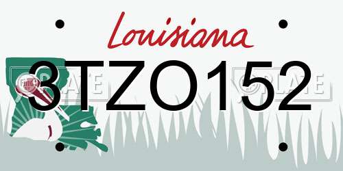 3TZO152 Louisiana License Plate
