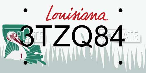 3TZQ84 Louisiana License Plate