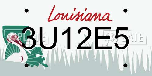 3U12E5 Louisiana License Plate