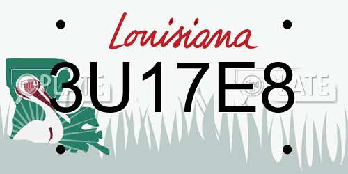 3U17E8 Louisiana License Plate
