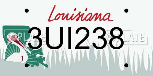 3UI238 Louisiana License Plate