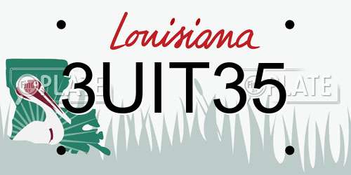 3UIT35 Louisiana License Plate
