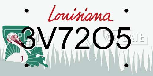 3V72O5 Louisiana License Plate