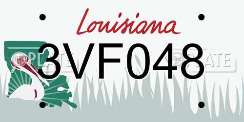 3VF048 Louisiana License Plate