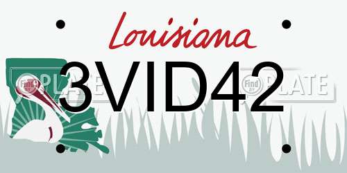 3VID42 Louisiana License Plate