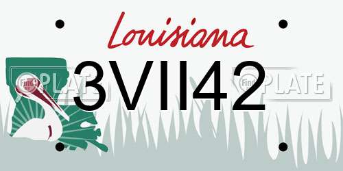 3VII42 Louisiana License Plate
