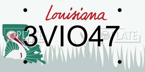 3VIO47 Louisiana License Plate