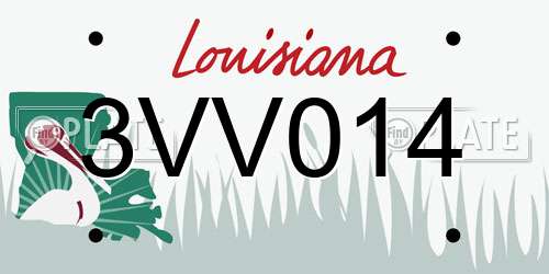 3VV014 Louisiana License Plate