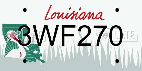 3WF270 Louisiana License Plate
