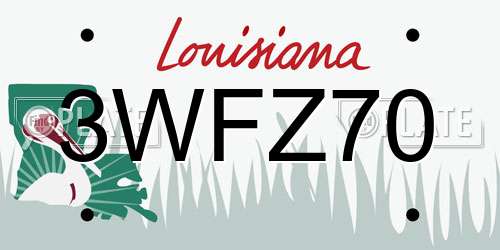 3WFZ70 Louisiana License Plate