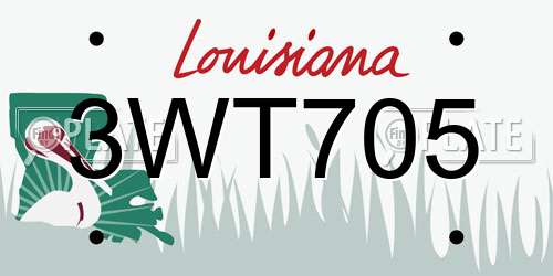 3WT705 Louisiana License Plate