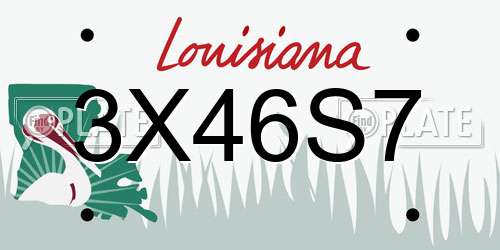 3X46S7 Louisiana License Plate