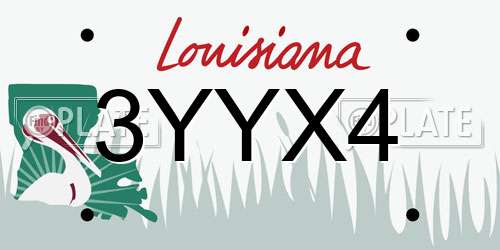 3YYX4 Louisiana License Plate