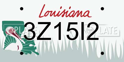 3Z15I2 Louisiana License Plate