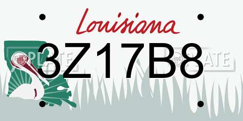 3Z17B8 Louisiana License Plate