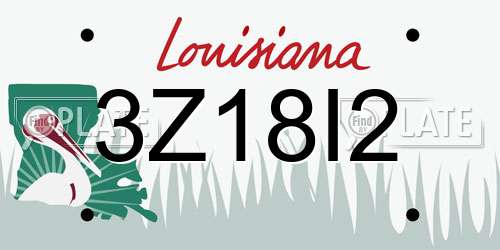 3Z18I2 Louisiana License Plate