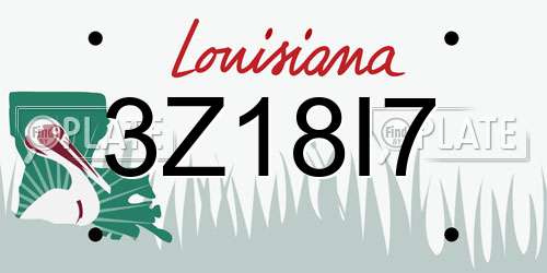 3Z18I7 Louisiana License Plate