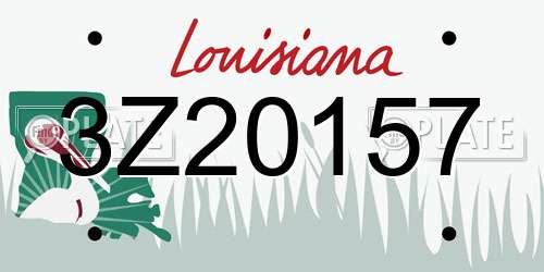 3Z20157 Louisiana License Plate