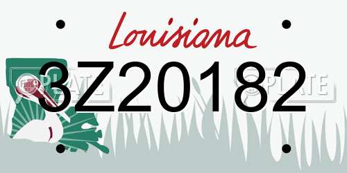 3Z20182 Louisiana License Plate
